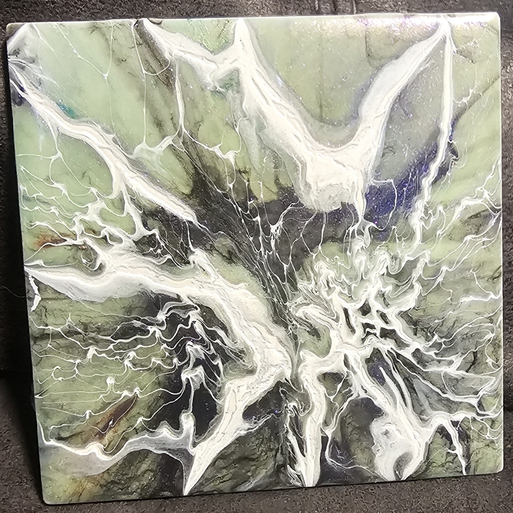 4.25" handpainted ceramic tile
